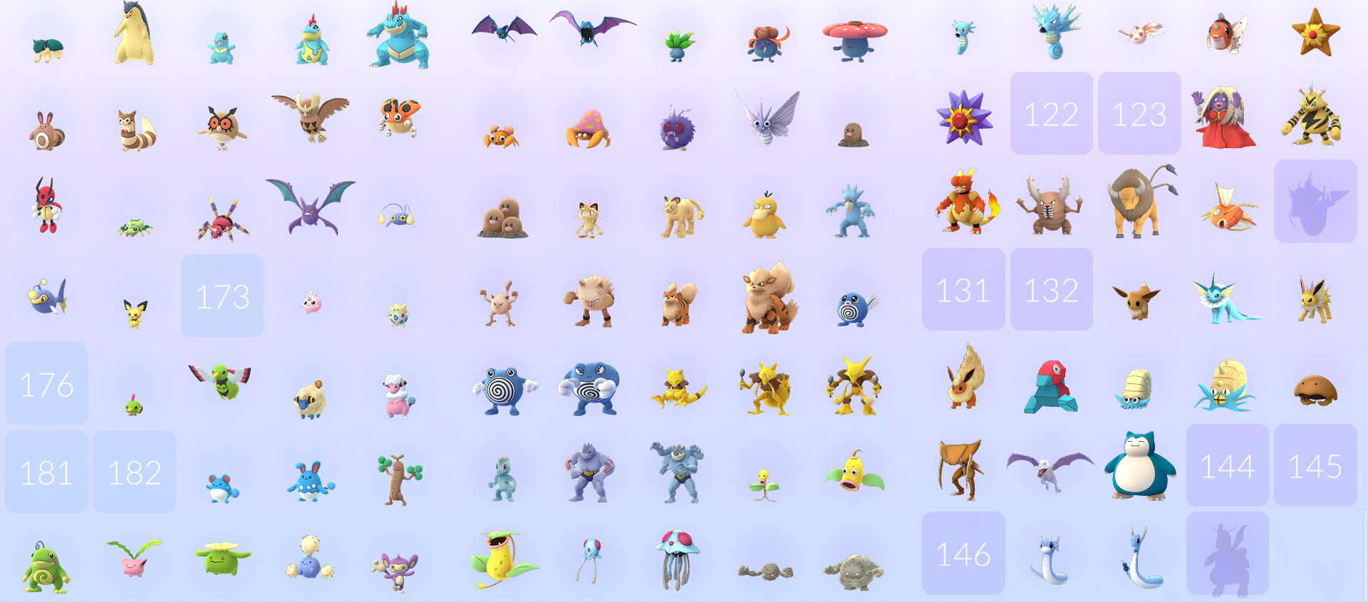 Pokemon Go how many Pokemon are there in the game